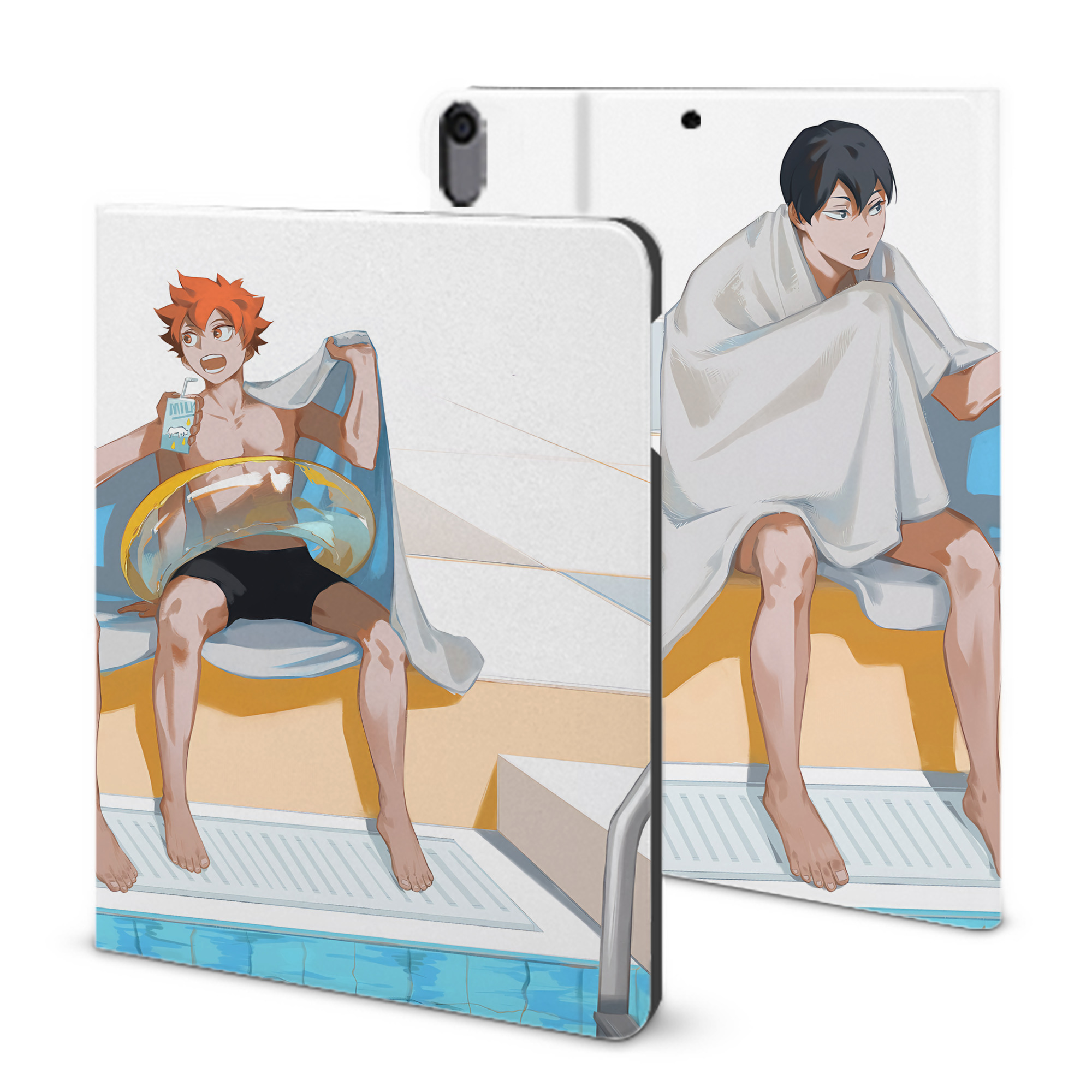 （画像用） ハイキュー!! Haikyu!! IPad ケース ブック型 PUレザー TPU 耐衝撃 軽量 薄型 ペン収納なし 全面保護 IPad 各モデル対応